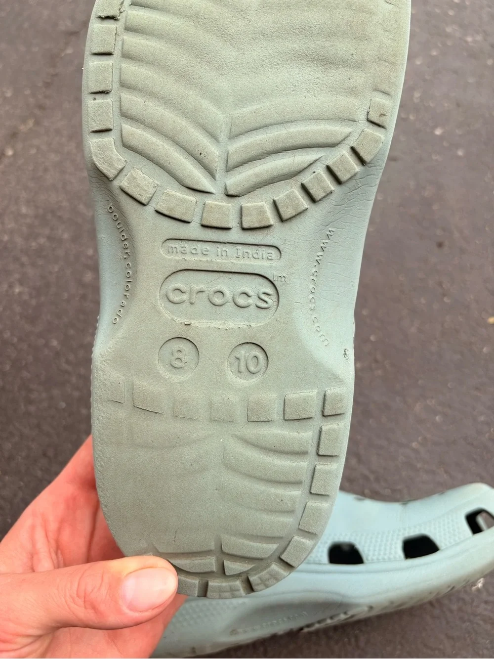 CROCS Kids Classic Clog in Seafoam Green with Charms